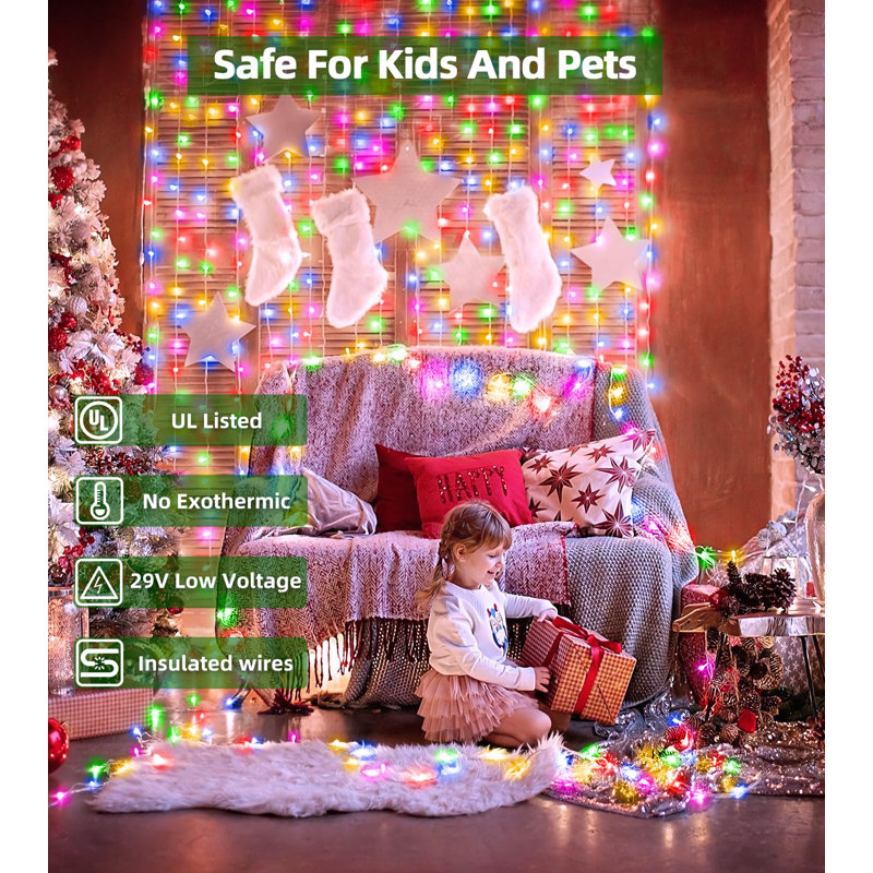 1500 LED Christmas Lights Outdoors Green Wire LED String Lights With Timer Memory Christmas Tree Lights For Indoor Outdoor Christmas Decorations
